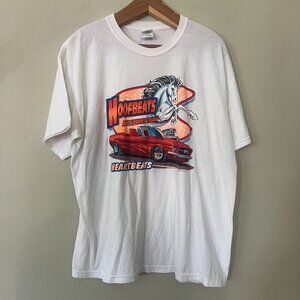 Ford Mustang T-Shirt XL Hoofbeats Are Louder Than Heartbeats Autographed Vintage